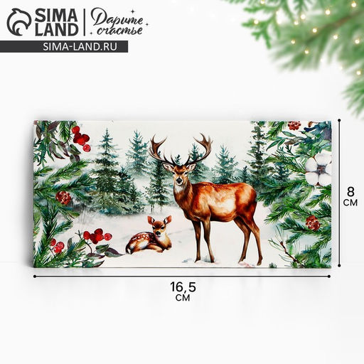 Цена за 10 шт. Конверт для денег «Сказочного Нового года», 16.5×8 см