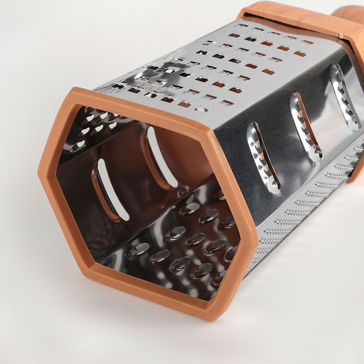 Тёрка шестигранная Доляна «Деревенька», 12×11×22 см, цвет коричневый