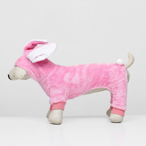 Комбинезон Зайка с капюшоном, размер S (ДС 25 см, ОГ 35 см, ОШ 25 см), розовый - Simaland фото 4