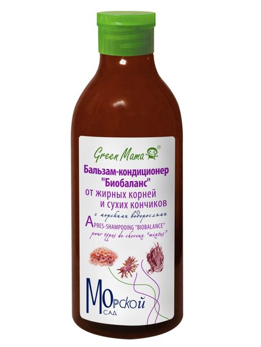 Бальзам Биобаланс от жирных корней и сухих кончиков с морскими водорослями 400 мл - Green mama фото 3