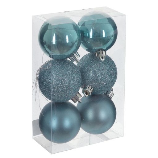 Набор из 6шт Украшение новогоднее "Шар", D 6 см, L11,5 W6 H17 см
