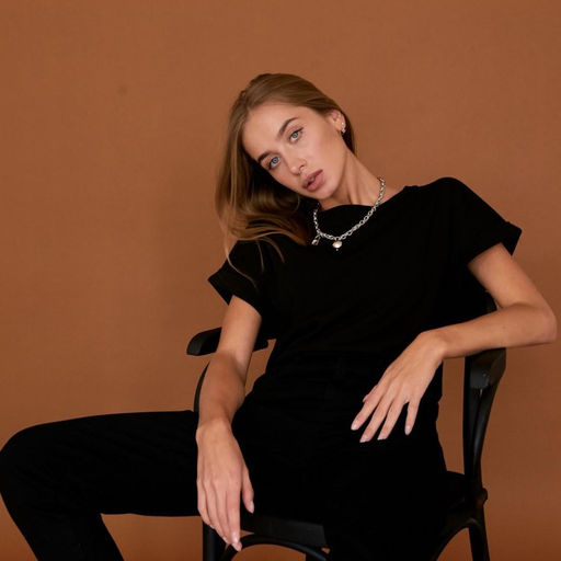 Футболка женская MIST basic, размер 40-42, чёрная