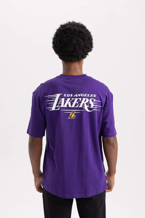 DeFactoFit Футболка оверсайз с круглым вырезом и короткими рукавами NBA Los Angeles Lakers  фото 6