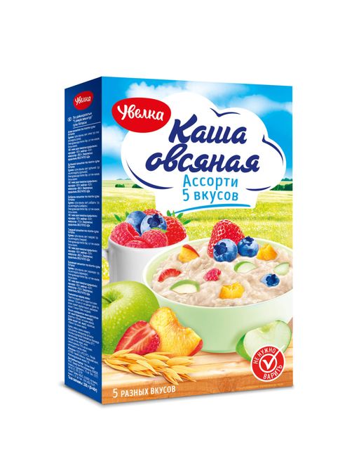 Увелка Каша Овсян Ассорти 5 вкусов 40г