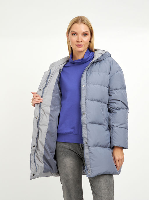 Пуховик женский с капюшоном, нап-ль:пух, перо - Glenfield фото 6