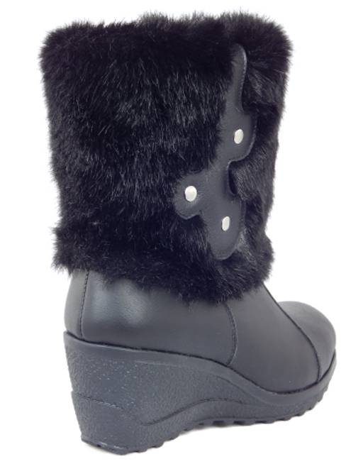 Унты женские на платформе. Черные. Короткие. Мех норка черная. Молния. - Roshva фото 3