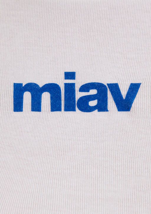 Miav Bask?l? Beyaz Crop Tisort