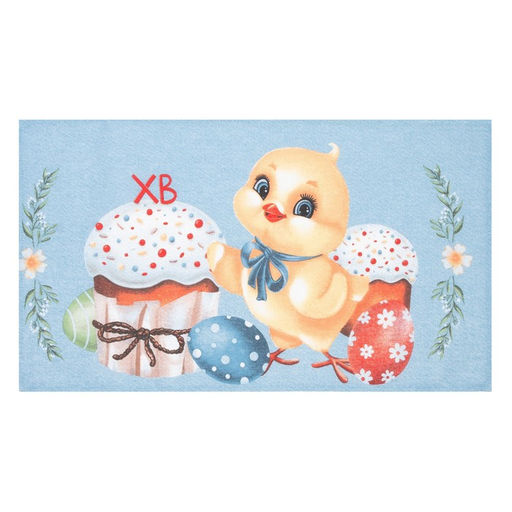 Полотенце Доляна Цыплёнок и куличи 35х60 см, 100% хл, рогожка 164 г/м2  фото 2