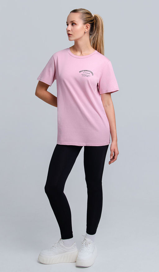 Арт. 21624 Костюм с лосинами 42-50 (5 шт) Цвет:верх- пудра, низ- черный