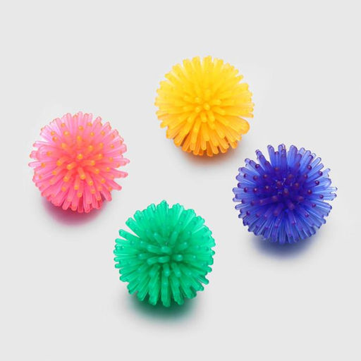 Цена за 10 шт. Шарик для кошек игольчатый, мягкий, 3,5 см, микс цветов (фасовка 10 шт), микс цветов - Пижон фото 2