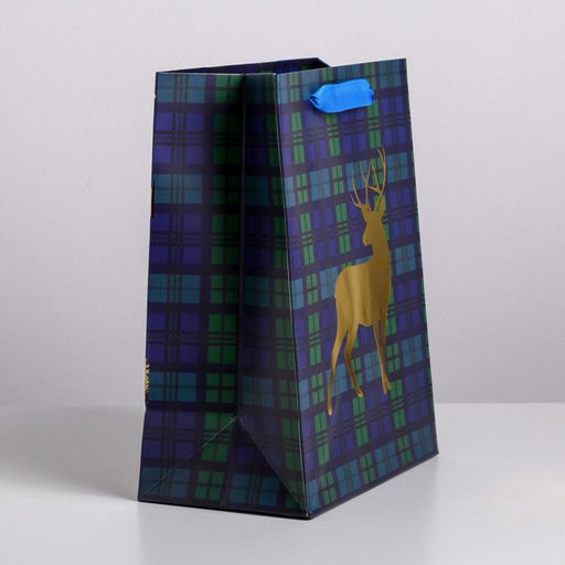 Цена за 6 шт. Пакет подарочный новогодний ламинированный «Стильный», MS 18 х 23 х 10 см