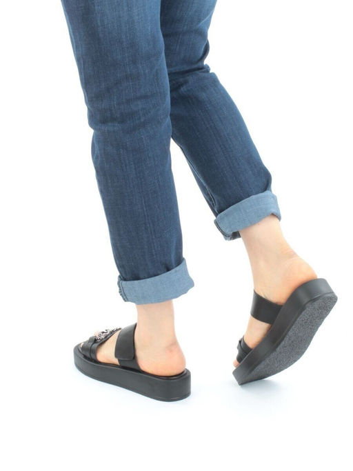 08-PEAG16-2 BLACK Босоножки женские (натуральная кожа)