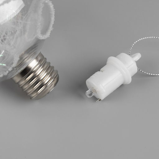 Ёлочный шар Ледяной узор, 10 см, 1 LED, от батареек, свечение RGB - Luazon lighting фото 4