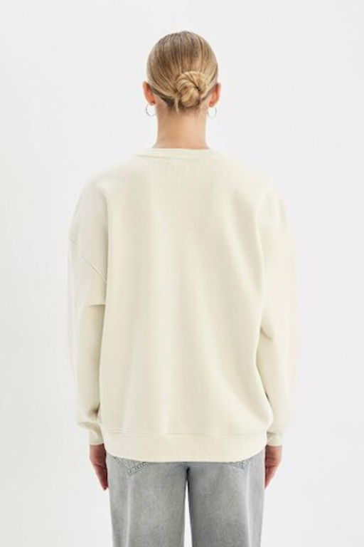 Толстый свитшот оверсайз с круглым вырезом - Defacto фото 11