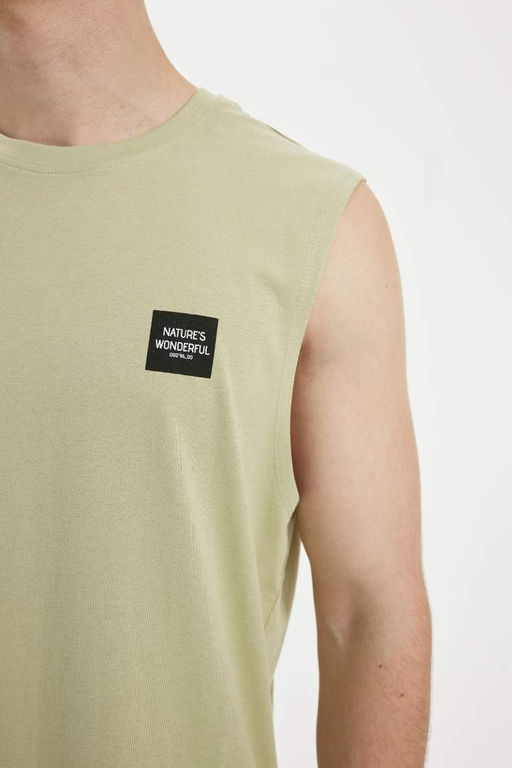 Майка стандартного кроя с круглым вырезом и принтом - Defacto фото 4