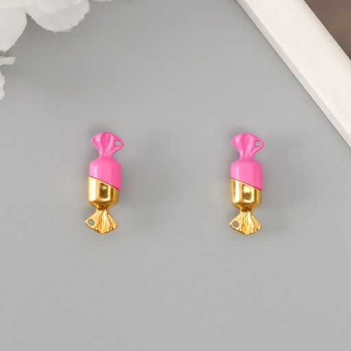 Замок магнитный металл «Конфетка», золотой и розовый, 1×3×1 см, 2 шт.