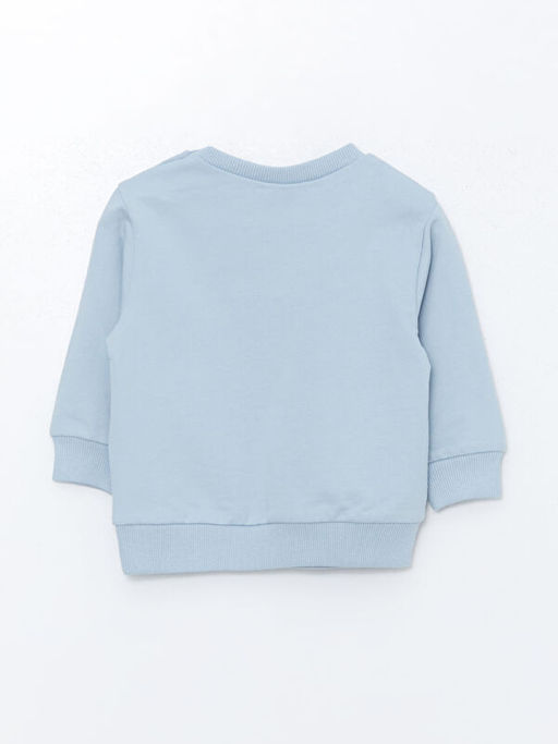 Bisiklet Yaka Bask?l? Erkek Bebek Sweatshirt ve E?ofman Alt 2li Tak?m