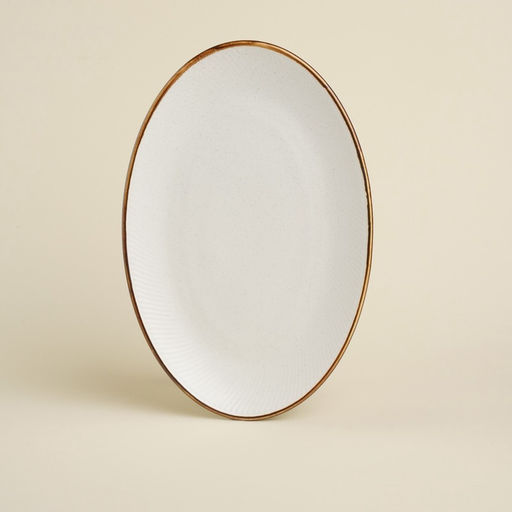 Блюдо SL Home «Волна в камне», 30.5×20 см, фарфор, белое