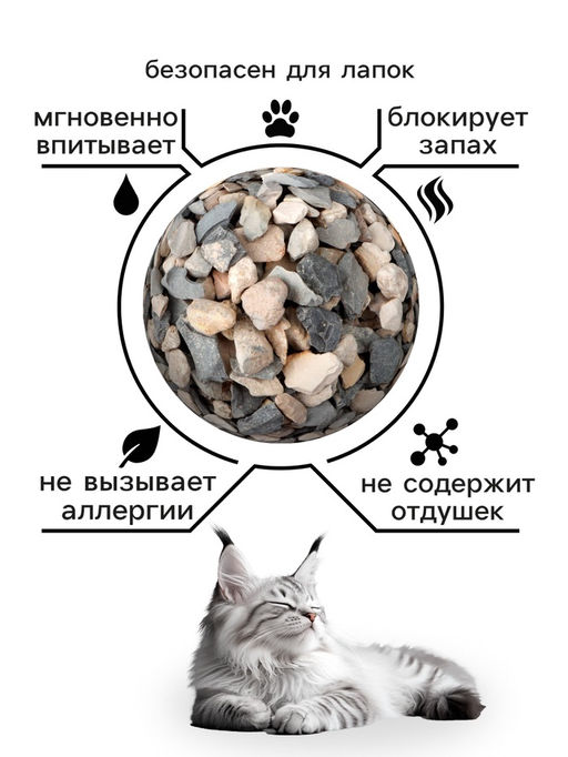 Наполнитель минеральный впитывающий «Пижон» для длинношерстных кошек, 15 л