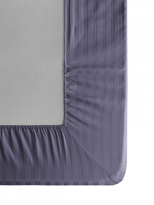 Проcтыня сатин-страйп 180х200+25 на резинке сиреневый сатин - Denastia фото 5