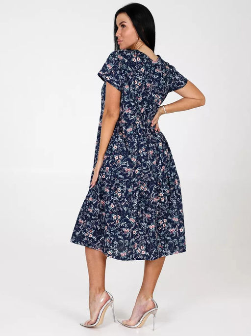 Платье Цветы 01 синий