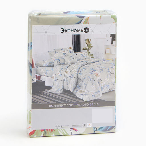 Постельное бельё 2 сп Экономь и Я Flower, 173х215см, 175х214см, 50х70см-2шт, микрофибра, 60г/м2  фото 5