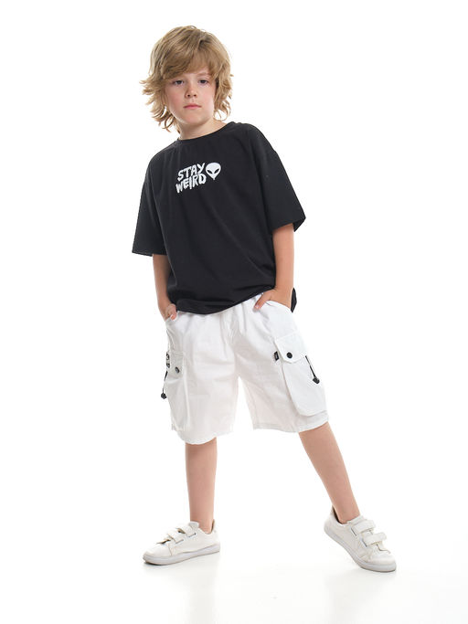 Шорты карго для мальчика 33-91203 белый - Mini maxi фото 9