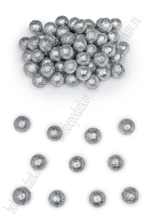 Новогоднее украшение Шарик 1,5 см (70 шт) SF-1680, серебро