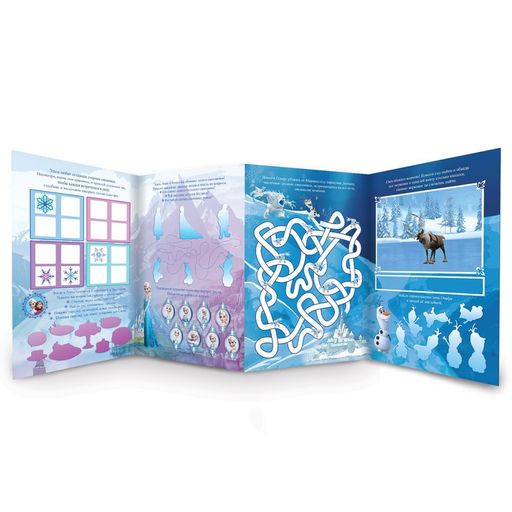 Набор: Книга-раскладушка + многоразовые наклейки + маркер Холодное сердце. Задания, 17 24 см, Дисней - Disney фото 3