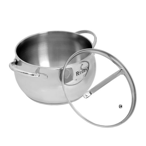 Кастрюля зерк. полировка со стек. кр. 3,6л, 20*12 см Linea APPLE B нерж. арт. 93-B-3