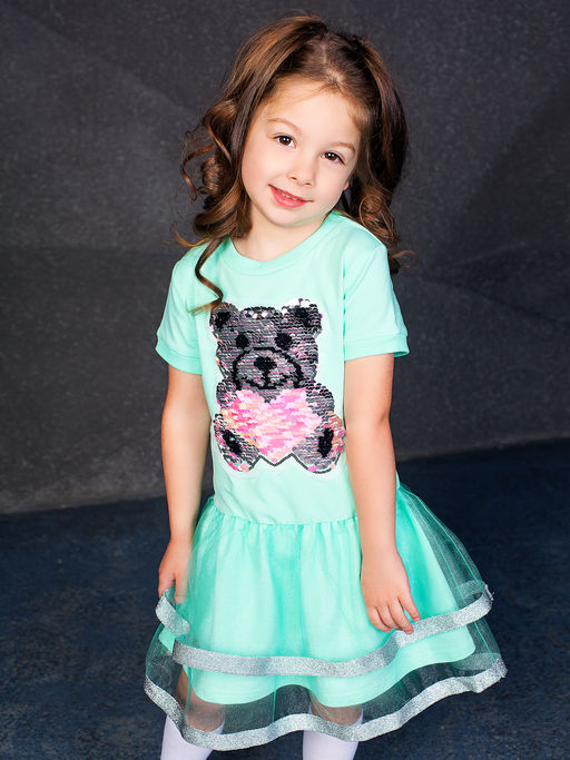 Платье "Лаки",ментоловый