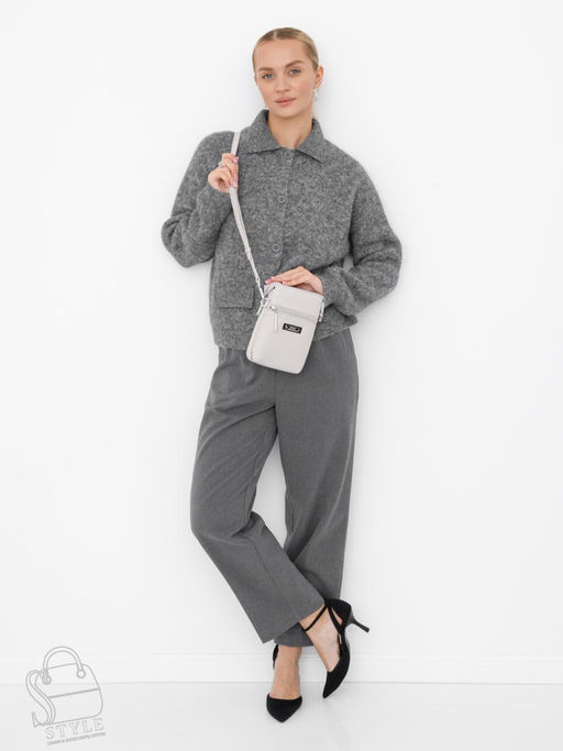 Сумка женская кожаная 0782CH l.gray Polina&Eiterou  в Новосибирске