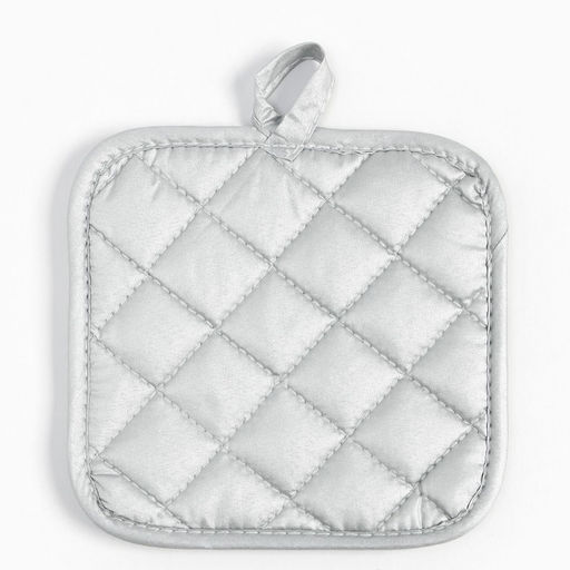 Кухонный набор Доляна. Снежинки: серебро, прихватка 17?17 см, варежка 26?16 см, фартук 70?80 см, 100% п/э