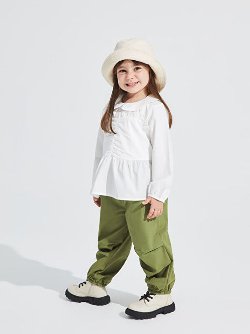 Beli Lastikli Basic Gabardin K?z Bebek Pantolon - Waikiki фото 2