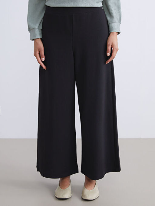 B?y?k Beden Beli Lastikli Krep Kad?n Pantolon