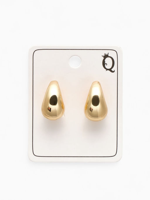 Серьги металл «Эфир» полукруг, цвет золото