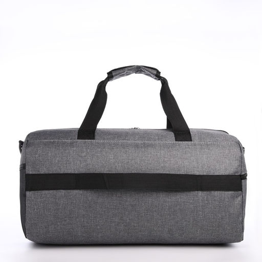 Сумка дорожная на молнии, 3 наружных кармана, длинный ремень, цвет серый - Simaland фото 3