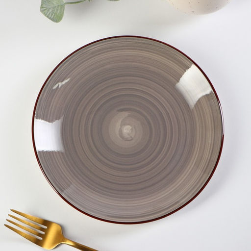 Тарелка керамическая десертная Доляна Морской мир, d=19 см, цвет коричневый