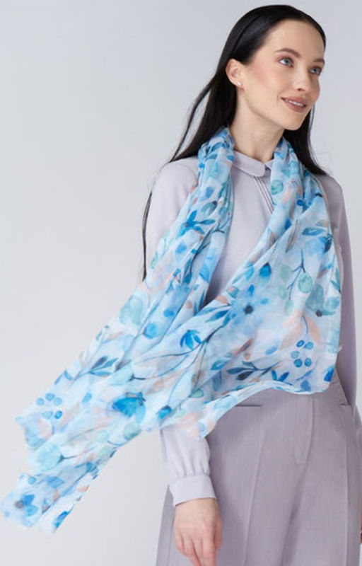 Большой, мягкий, тонкий и очень нежный двусторонний палантин с рисунком - Tantino фото 9