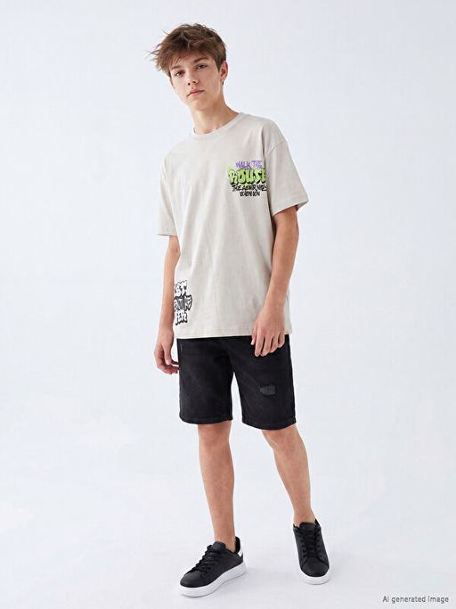 Y?rt?k Detayl? Erkek ?ocuk Jean ?ort