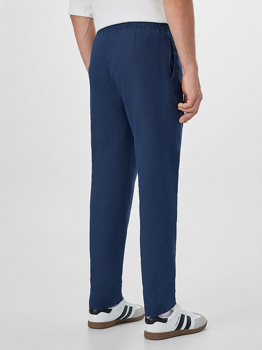 Брюки мужские темно-синие из хлопка и льна - Mark formelle фото 2