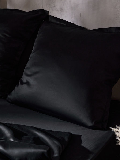 Наволочка SL Home Tencel, 50×70+3 см, тенсель, эвкалиптовое волокно 100%, чёрная