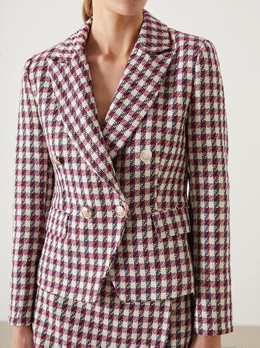 Ekose Kad?n T?vit Blazer Ceket