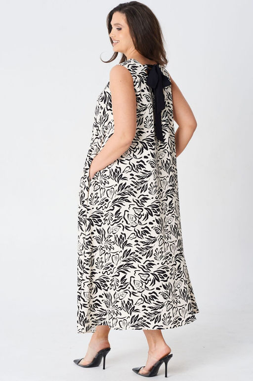 Платье Lenata 16492 черно молочный