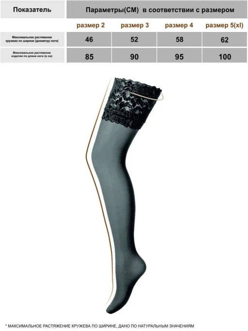 Чулки TEATRO PRESTIGE 40 XL темно-бежевый - Lui et elle фото 8