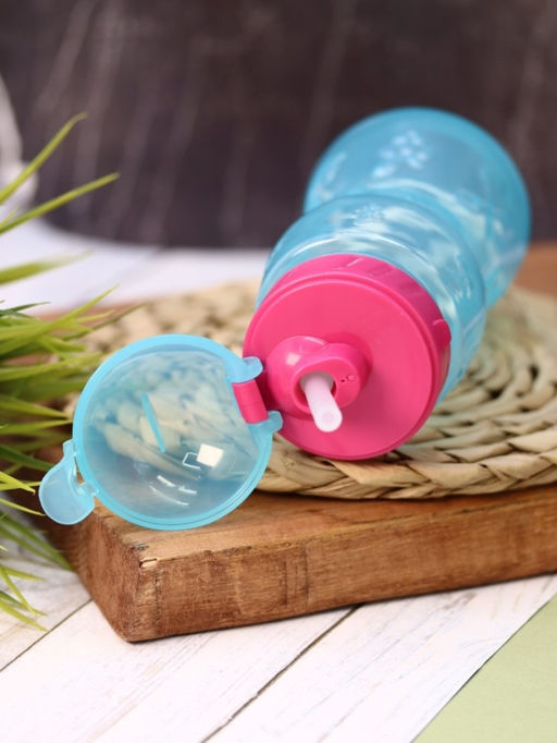 Бутылка "Fruit" с трубочкой, blue (400 ml)