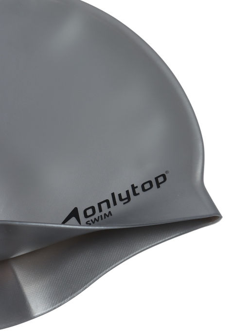 Шапочка для плавания взрослая, силиконовая, 46 гр, серая