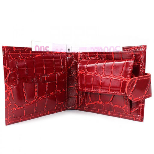 Портмоне женское Croco-ПР-901 натуральная кожа 2 отд, 4 карм, красный скат (74) 207294  фото 3