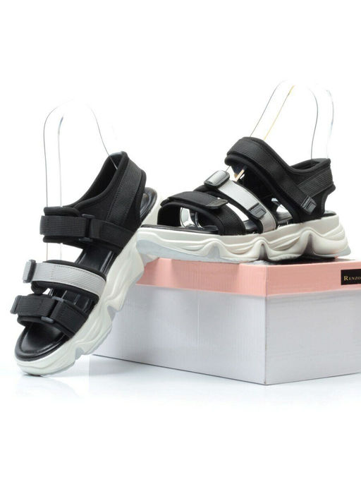 08-PED76-1 BLACK Босоножки (текстиль, стелька натуральная кожа) - Фабричный китай фото 17