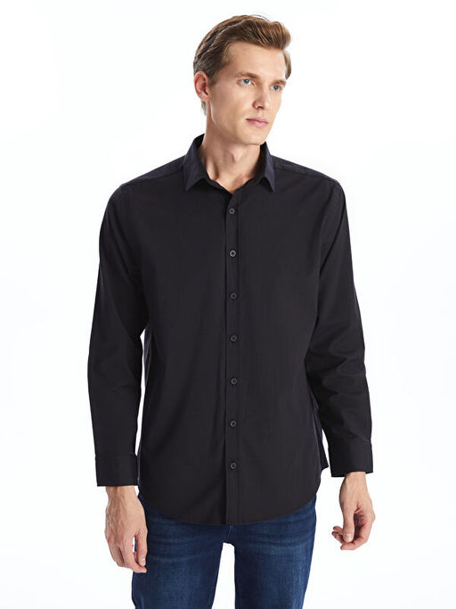 Slim Fit Uzun Kollu Poplin Erkek G?mlek